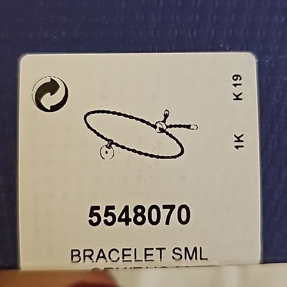 NIB Swarovski Simple Rhodium Adjustable Disc Chain Slide Bracelet